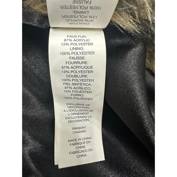 Faux Fur Dark Blond Open Front Shaggy Winter Vest Jacket Junior Size XL - Picture 5 of 6